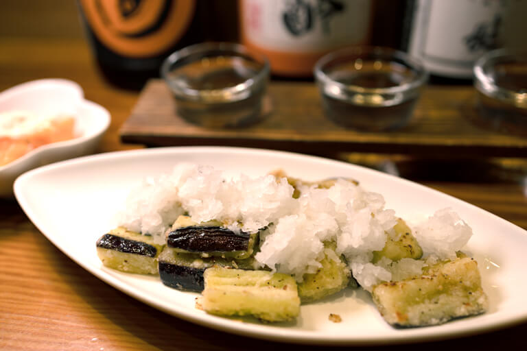 炉端焼き・銘酒処へのへのもしじ　一品料理　ナスの煮浸し