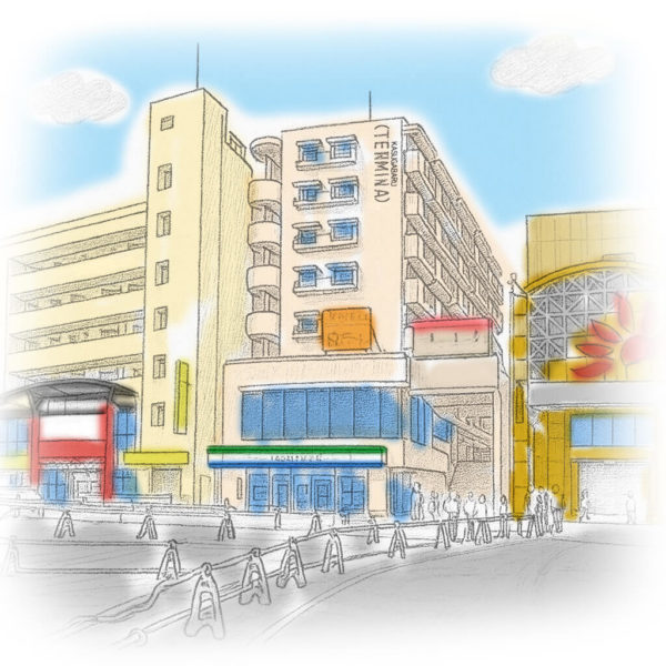 春日原テルミナ　外観イラスト
